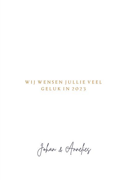 Stijlvolle nieuwjaarskaart kerstballen en 2023 3