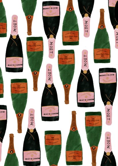 Stijlvolle nieuwjaarskaart met champagne en 2021 2