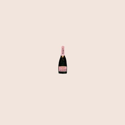 Stijlvolle nieuwjaarskaart met champagnefles en 2026 Achterkant