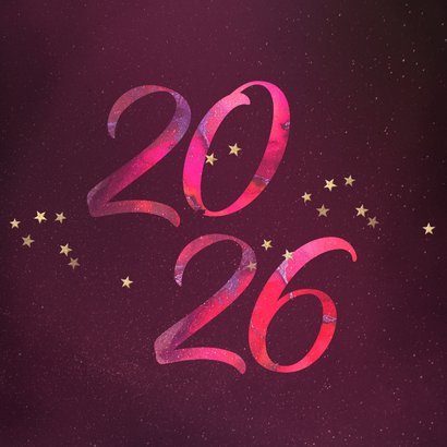 Stijlvolle nieuwjaarskaart met foto en 2026 2