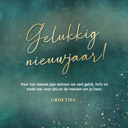Stijlvolle nieuwjaarskaart met goud - De beste wensen 3
