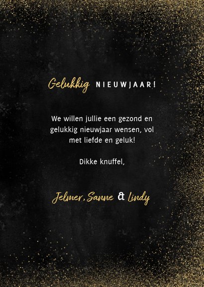 Stijlvolle nieuwjaarskaart met gouden 2020 en fotocollage 3