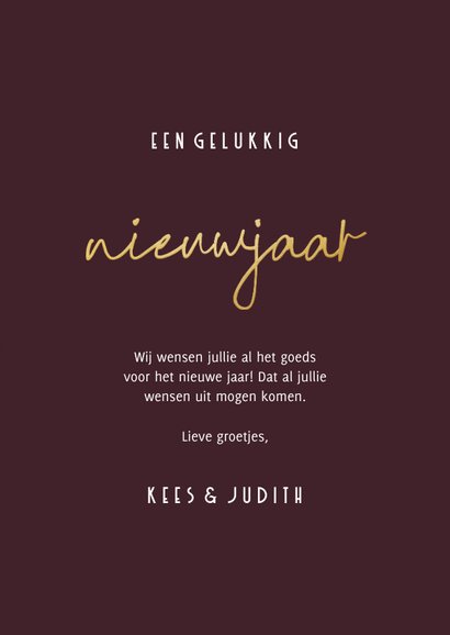 Stijlvolle nieuwjaarskaart rode waterverf met goudlook 2022 3