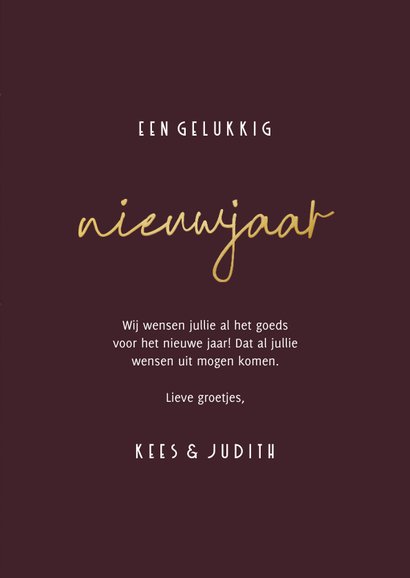 Stijlvolle nieuwjaarskaart rode waterverf met goudlook 2023 3