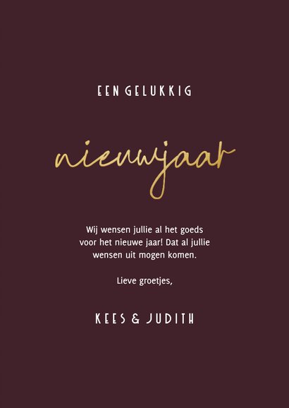 Stijlvolle nieuwjaarskaart rode waterverf met goudlook 2026 3
