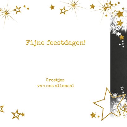 Stijlvolle nieuwjaarskaart sneeuw en sterren champagne 2020 3