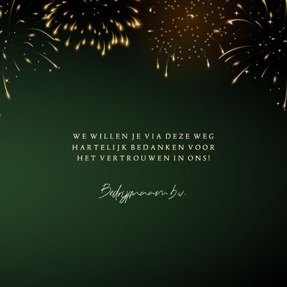 Stijlvolle nieuwjaarskaart zakelijk champagnefles met logo 3