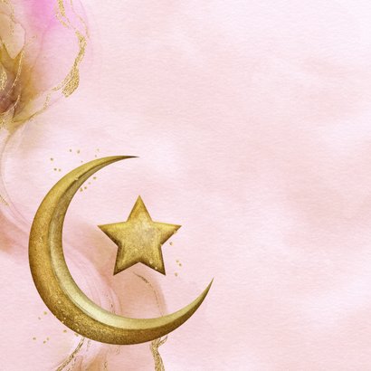 Stijlvolle Ramadan kaart halve maan goud ster watercolor 2