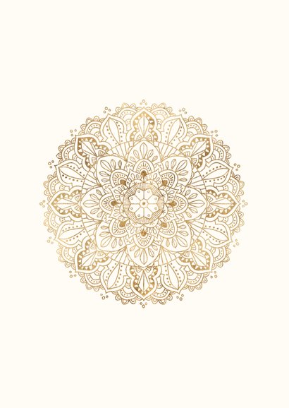 Stijlvolle religiekaart boeddha quote mandala goud 2