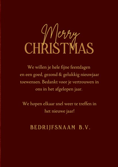 Stijlvolle rode zakelijke kerstkaart sneeuwvlokken sterren 3