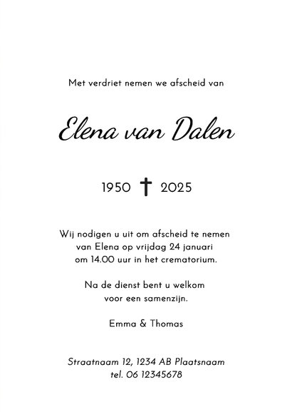 Stijlvolle rouwkaart met een warme zonsondergang aan zee 3