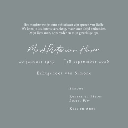 Stijlvolle rouwkaart muziekinstrument watercolor muzieknoten 3