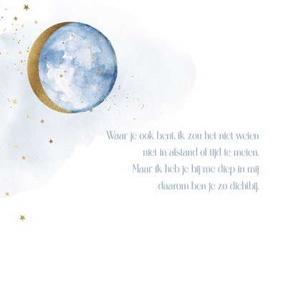 Stijlvolle rouwkaart watercolor sterren goud maan 2