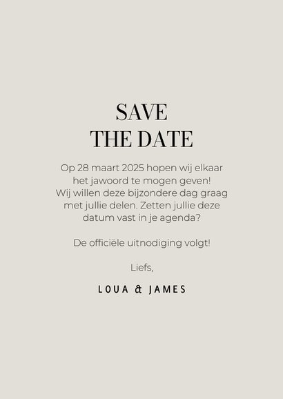 Stijlvolle save the date bruiloft met kader vintage bloemen 3