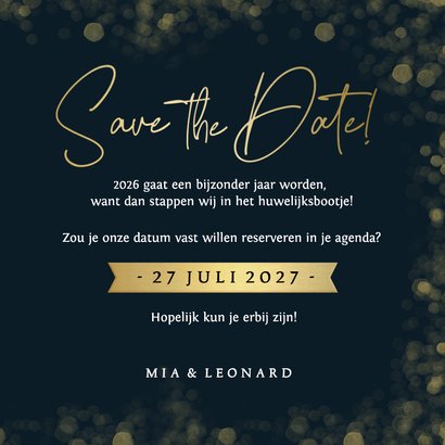 Stijlvolle Save the Date & kerstkaart in één met eigen foto 3