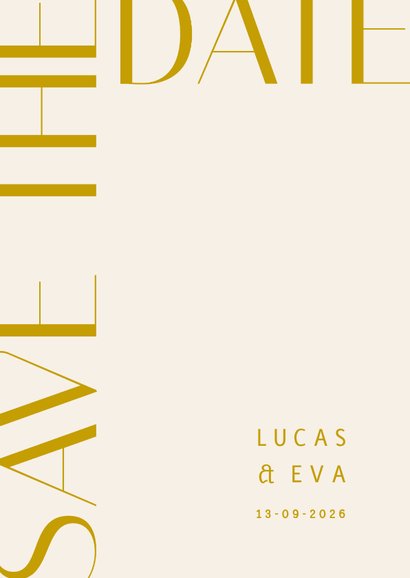 Stijlvolle save the date kaart foto en klassieke typografie 2