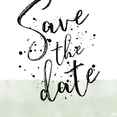 Stijlvolle save the date kaart met waterverf en typografie 2