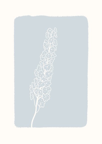 Stijlvolle sterkte kaart lichtblauw met bloem ik denk aan je 2