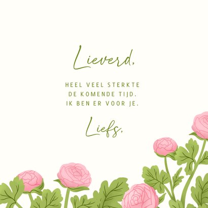 Stijlvolle sterkte kaart met roze bloemen 3