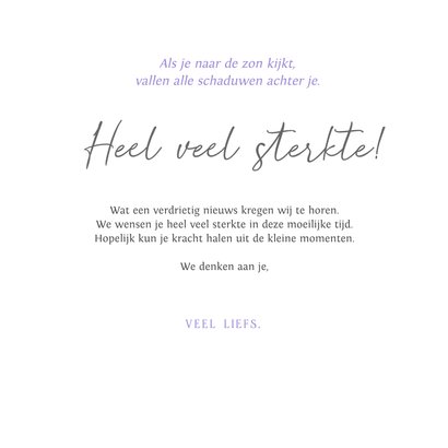 Stijlvolle sterktekaart met lavendel en zonsondergang 3