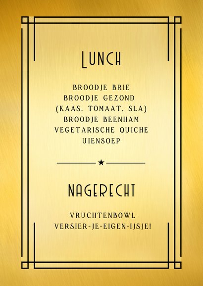 Stijlvolle stoere poster menukaart communie met foliedruk 3
