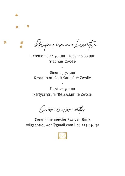 Stijlvolle trouwkaart mandala hartjesconfetti goud 2