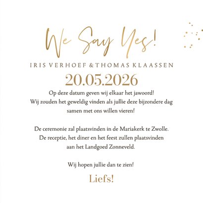 Stijlvolle trouwkaart watercolor bohemian goud foto 3