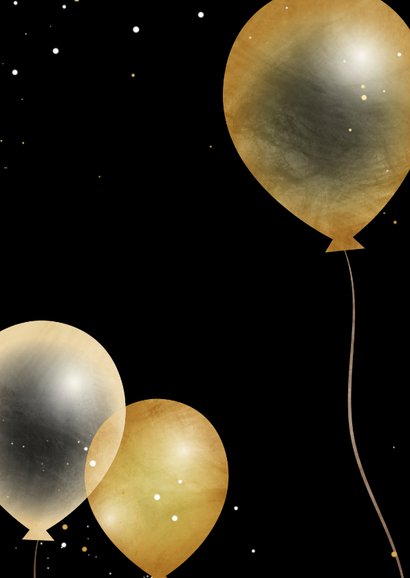 Stijlvolle uitnodiging foto 50 jaar verjaardag ballonnen Achterkant