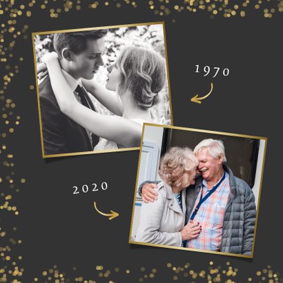Stijlvolle uitnodiging gouden huwelijk met eigen foto 2