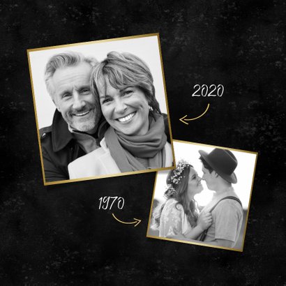 Stijlvolle uitnodiging jubileum 50 jaar getrouwd met foto's 2