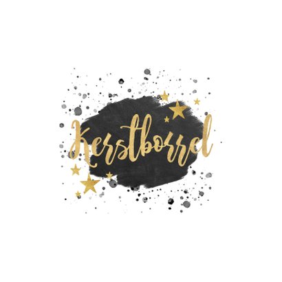 Stijlvolle uitnodiging kerstborrel verf, spetters en tekst 2