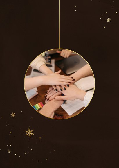 Stijlvolle uitnodiging kerstdiner sneeuwvlok met logo 2