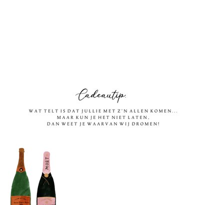 Stijlvolle uitnodiging met champagne illustraties 2
