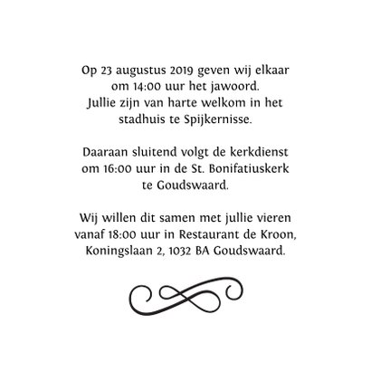 Stijlvolle uitnodiging strand bruiloft 3