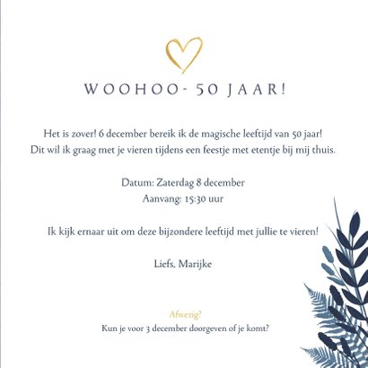 Stijlvolle uitnodiging voor je 50ste verjaardag met 1972 3