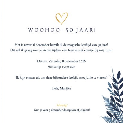 Stijlvolle uitnodiging voor je 50ste verjaardag met 1976 3
