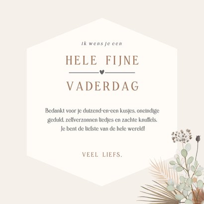 Stijlvolle vaderdagkaart met trendy droogbloemen en tekst 3