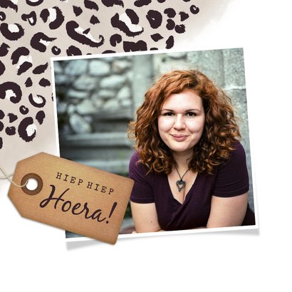 Stijlvolle verjaardagskaart met luipaardprint voor een vrouw 2