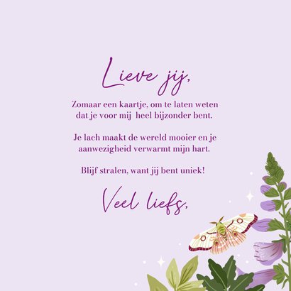 Stijlvolle wenskaart een lief berichtje met bloemen 3