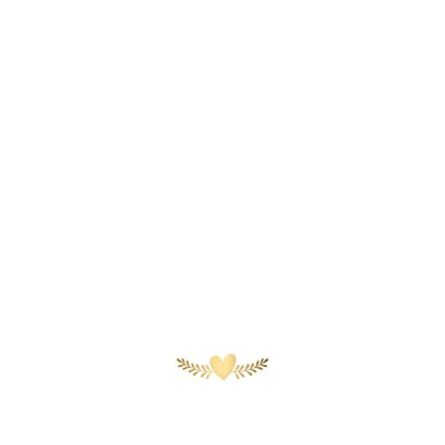 Stijlvolle witte Save the Date kaart met gouden duifjes Achterkant