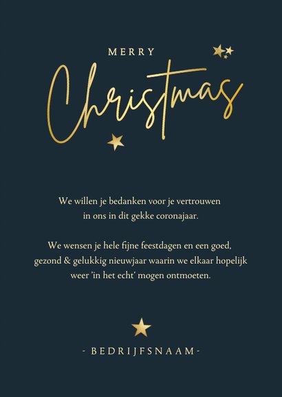 Stijlvolle zakelijke art-deco kerstkaart met eigen foto 3