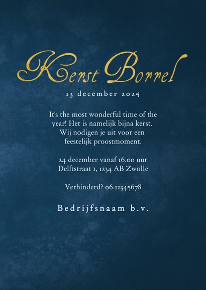 Stijlvolle zakelijke kerstborrel uitnodiging kerstboom 3