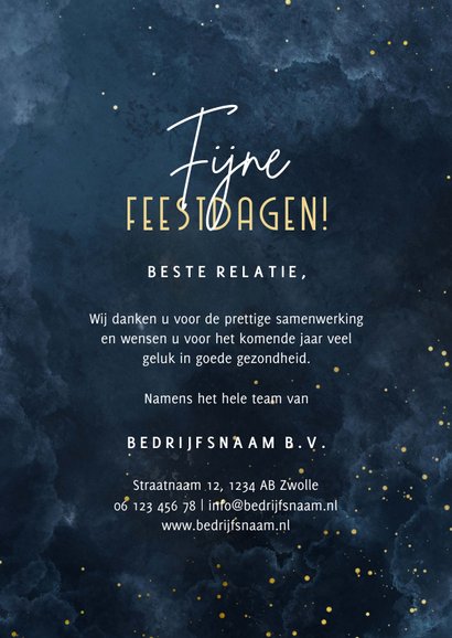 Stijlvolle zakelijke kerstkaart 2023 goudlook met sparkles 3