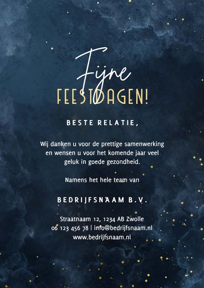 Stijlvolle zakelijke kerstkaart 2027 goudlook met sparkles 3