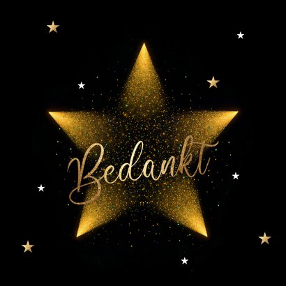 Stijlvolle zakelijke kerstkaart bedankt ster goud waard 2