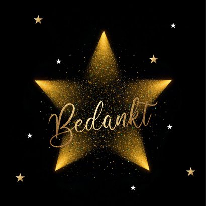 Stijlvolle zakelijke kerstkaart bedankt ster goud waard 2