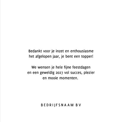 Stijlvolle zakelijke kerstkaart bedankt ster goud waard 3