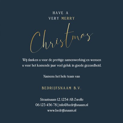 Stijlvolle zakelijke kerstkaart Christmas met gouden ster 3