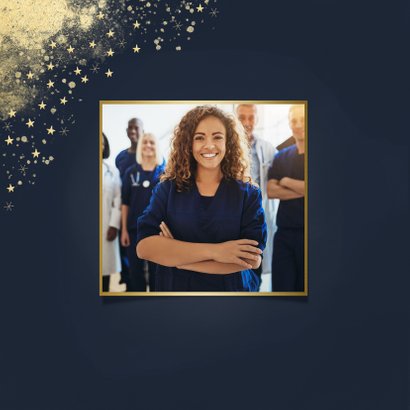 Stijlvolle zakelijke kerstkaart feestdagen goudlook sterren 2