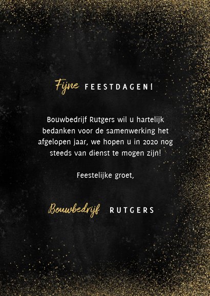 Stijlvolle zakelijke kerstkaart fotocollage gouden 2020 3